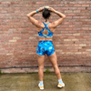 Halo Navy Tie Dye High Rise Roll Down Booty Shorts