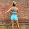 Halo High Neck Sports Bra in Turquoise