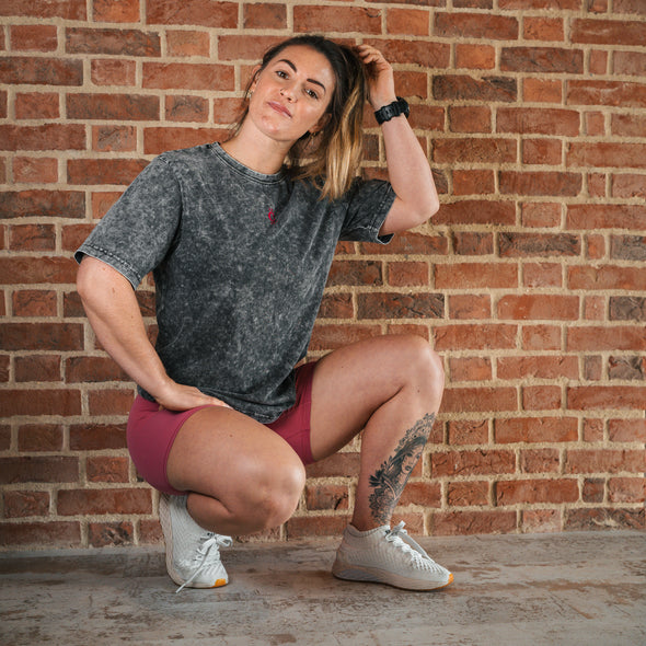 Halo Acid Wash T-Shirt in Dark Grey