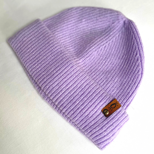 Halo Chunky Knit Beanie in Lilac