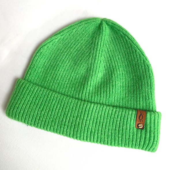 Halo Chunky Knit Beanie in Green