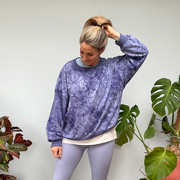 Halo Tie Dye Oversize Sweatshirt in Blue
