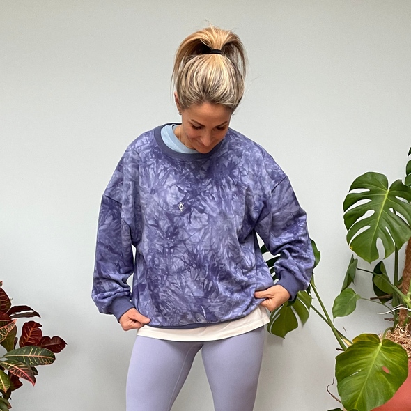 Halo Tie Dye Oversize Sweatshirt in Blue