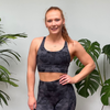 Halo Hurricane Longer Line Bra in Black Tie Dye